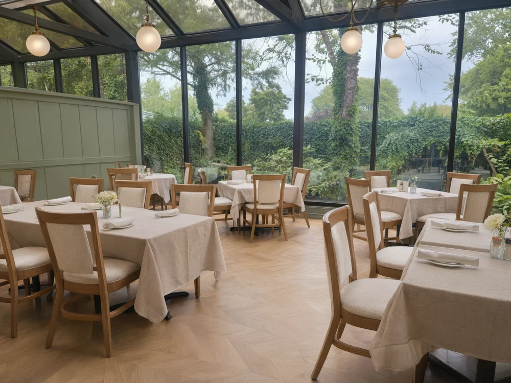 Qwen Image 3 Pro AI-edited Conservatory restaurant