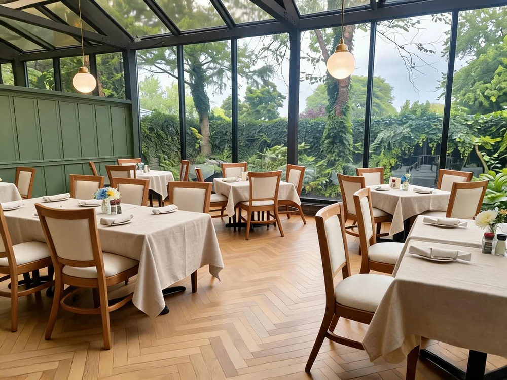 Seedream 5.0 Lite AI-edited Conservatory restaurant